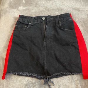 LF (carmar denim) black skirt with red stripe